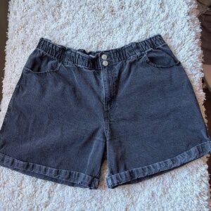Mango Black Jean Shorts Rolled Hem Size 14 Like New